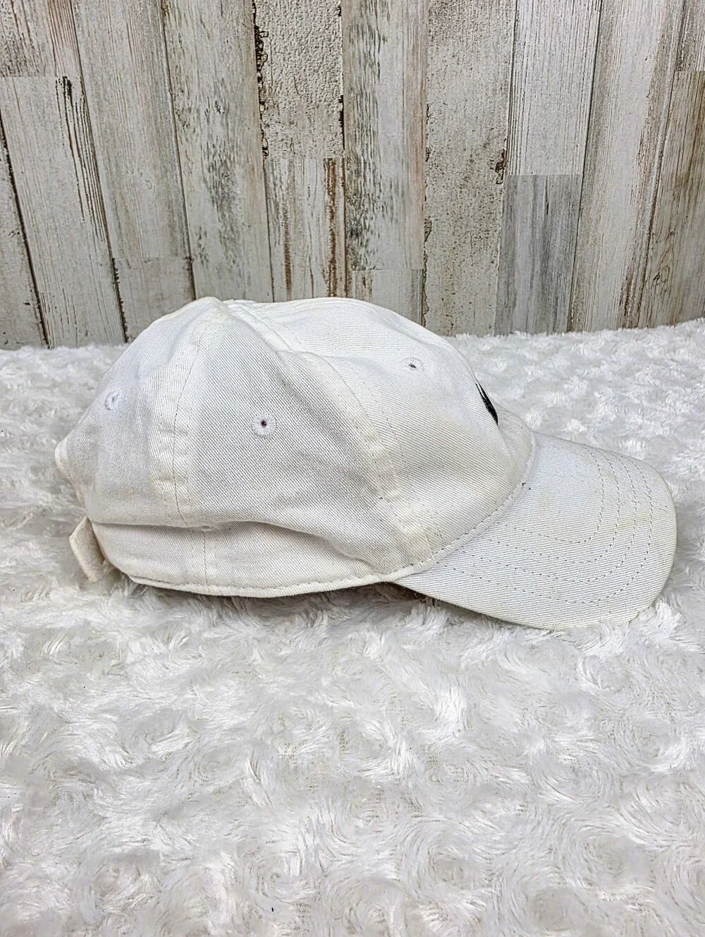 Nike Toddler White Cap with Black Swoosh Embroidery